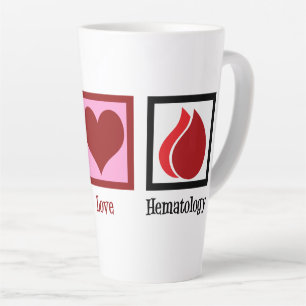 Caneca De Café Latte Hematologia do Amor pela Paz