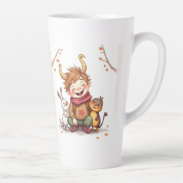Caneca De Café Latte „Herbstfreunde – Ein Tag voller Lachen“