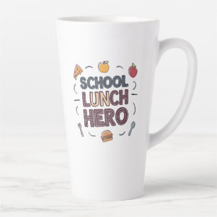 Caneca De Café Latte Herói do Almoço da Escola