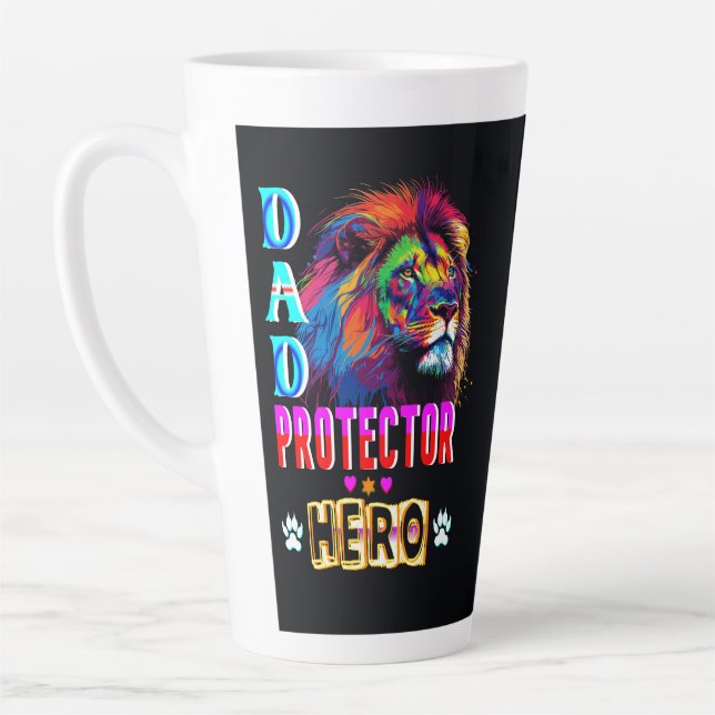 Caneca De Café Latte Herói protetor do pai (Esquerda)