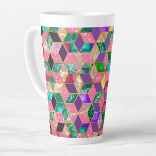 Caneca De Café Latte Hexágono Multimisto Diamante Divertido 2