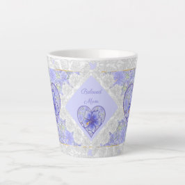 Caneca De Café Latte Hibiscus & lace BLUE