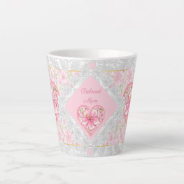 Caneca De Café Latte Hibiscus & Lace PINK