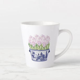 Caneca De Café Latte Higiene rosa na Chinoiserie Planter Cerâmica