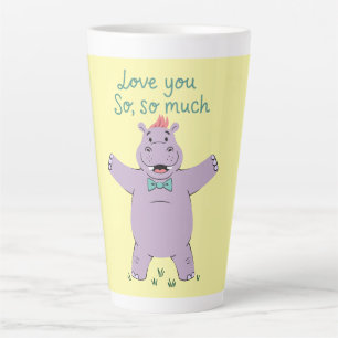 Caneca De Café Latte Hipopótamo Ama Você Tanto