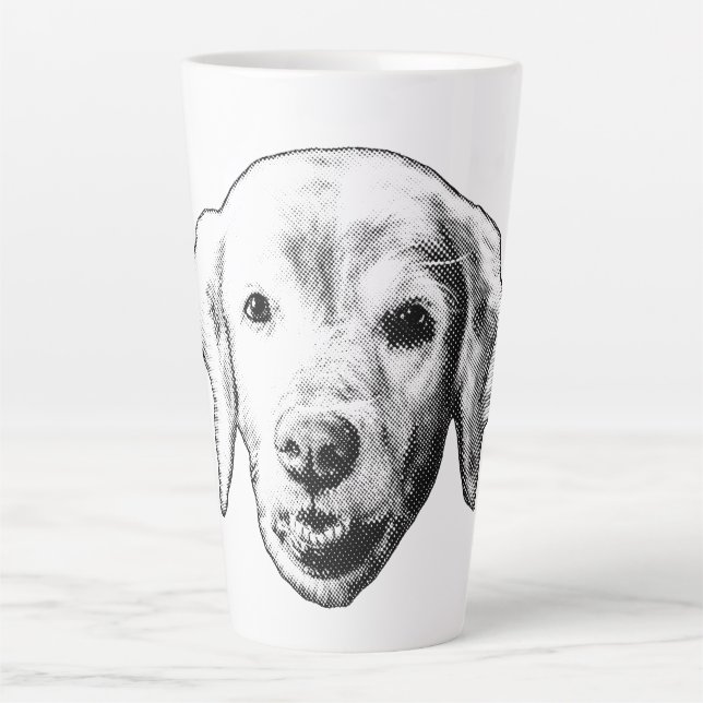 Caneca De Café Latte História do Cachorro Aconchegante (Frente)