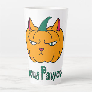 Caneca De Café Latte Hocus pawcus Halloween abóbora gengibre magia