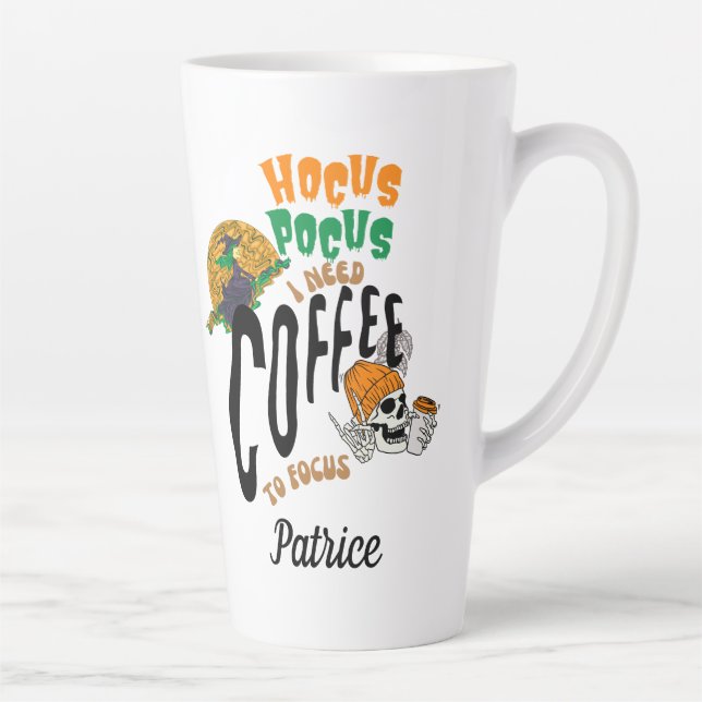 CANECA DE CAFÉ LATTE HOCUS POCUS CAFÉ TIME HALLOWEEN SKELETON WITCH (Direita)