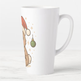 Caneca De Café Latte Holiday Bunny in Santa Hat