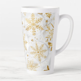 Caneca De Café Latte Holiday latte cup in gold and white