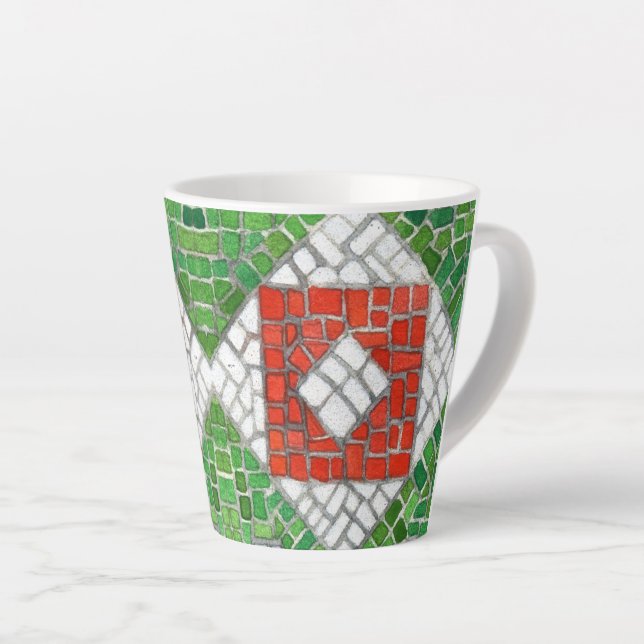 Caneca De Café Latte HOLIDAY MOSAIC Latte Mug (Ângulo direito)