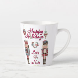 Caneca De Café Latte Holiday Nutcracker Deixa Loucos Ir Mais Tarde
