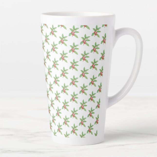Caneca De Café Latte Holly berries Christmas (Direita)