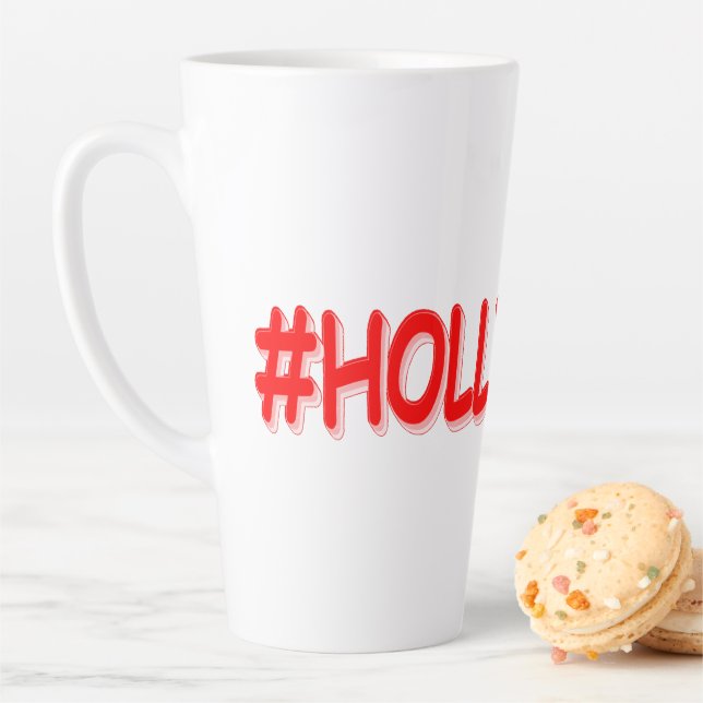 Caneca De Café Latte "#HOLLYWOOD" Design. Comprar Agora (In Situ)