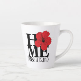Caneca De Café Latte HOMe Merritt Island red hibiscus small