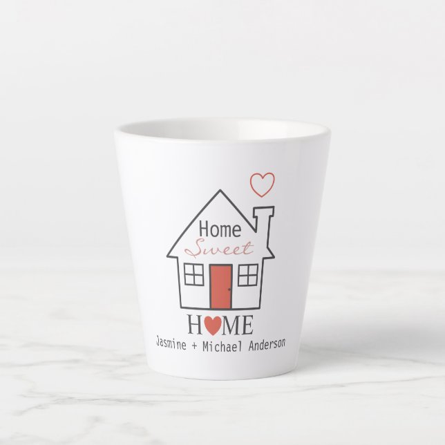 Caneca De Café Latte Home Sweet Personalizado (Frente)