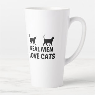 CANECA DE CAFÉ LATTE HOMENS REAIS ADORAM GATOS