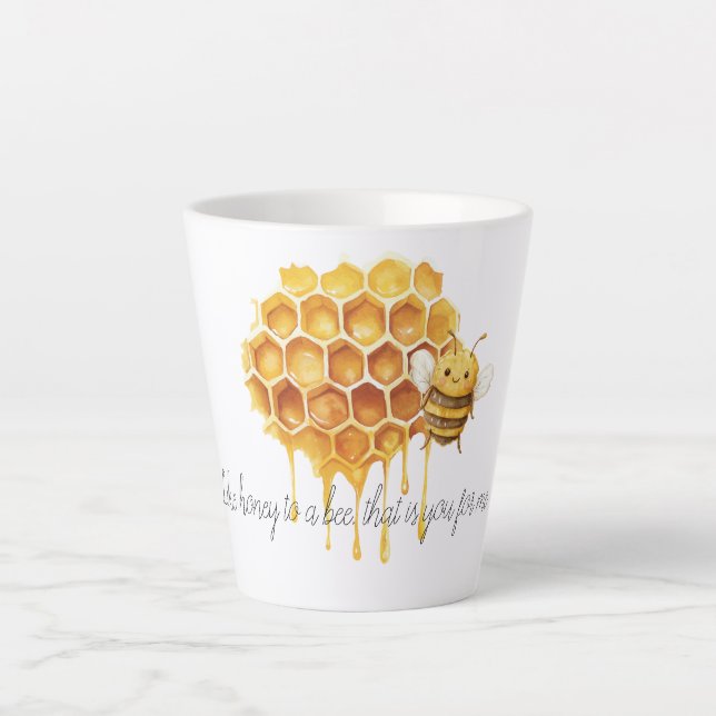 Caneca De Café Latte Honey to a Bee (Frente)
