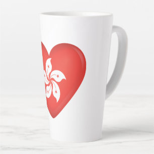 Caneca De Café Latte Hong Kong Flag Heart