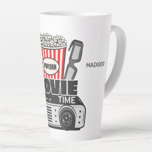 Caneca De Café Latte Hora do Filme de Nome Personalizado
