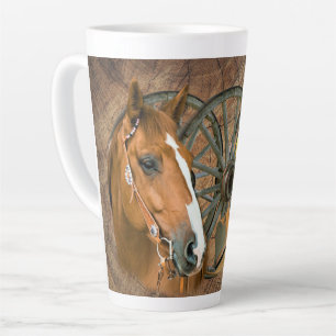 Caneca De Café Latte Horse Cowboy Boots Roda Girassol Roda Roda Girass