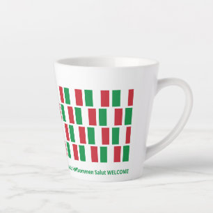 Caneca De Café Latte Hospitalidade da bandeira italiana Latte Mug
