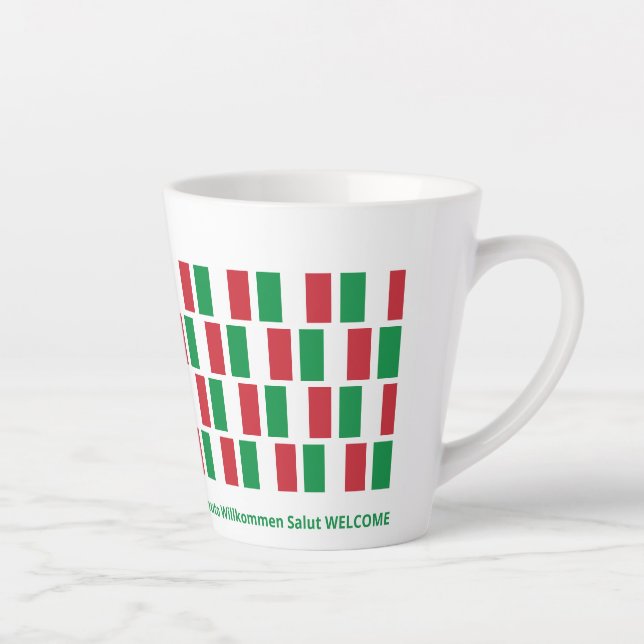 Caneca De Café Latte Hospitalidade da bandeira italiana Latte Mug (Direita)