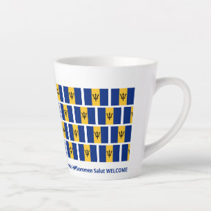 Caneca De Café Latte Hospitalidade Patriótica de Bandeira de Barbados
