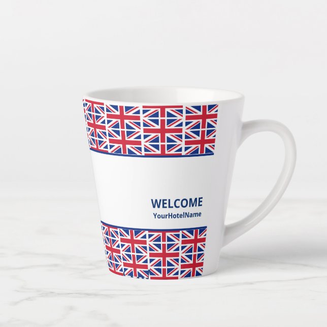 Caneca De Café Latte Hotel Union Jack Personalizado (Direita)