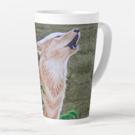 Caneca De Café Latte Howling Coyote