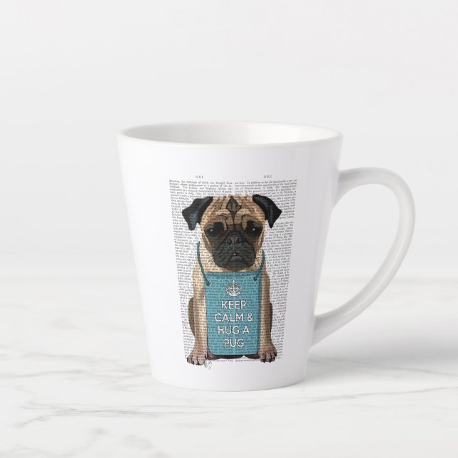 Caneca De Café Latte Hug a Pug (Direita)