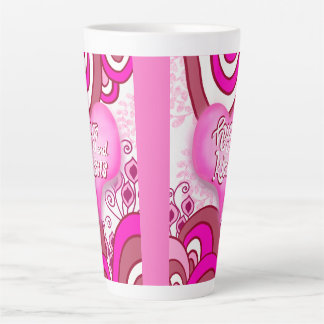 Caneca De Café Latte Hugs & Kisses Retro Heart Latte Mug