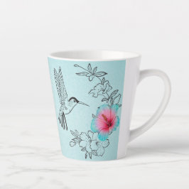 Caneca De Café Latte Hummingbird e Hibiscus Latte Mug