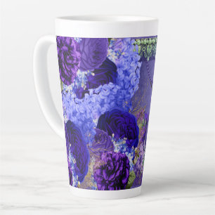 Caneca De Café Latte Hummingbird on purple crystal and lace back with l