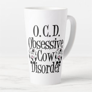 Caneca De Café Latte Humor Obsessivo Com Perturbação Da Vaca