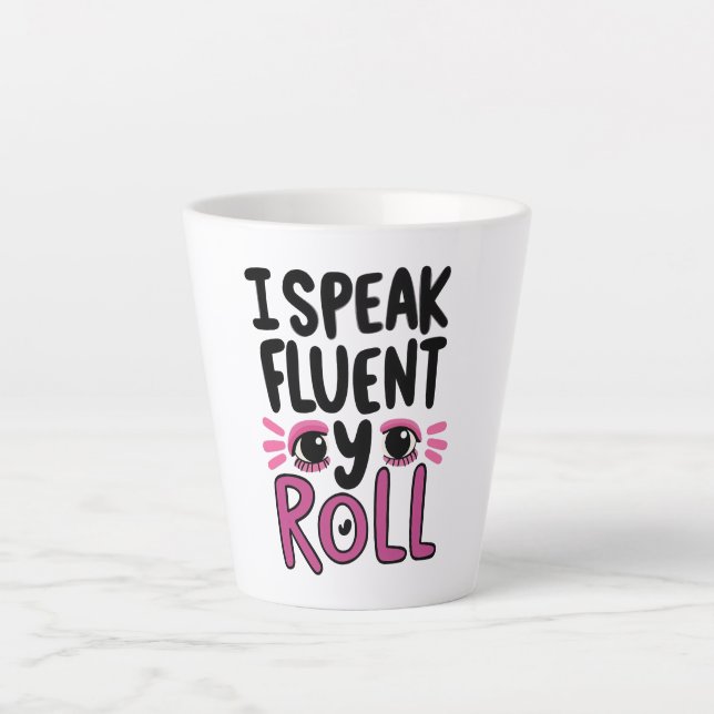 Caneca De Café Latte Humorous Pink Sarcastic Saying (Frente)