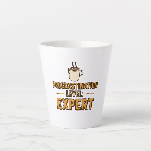 Caneca De Café Latte Humorous Procrastinator with Coffee (Frente)