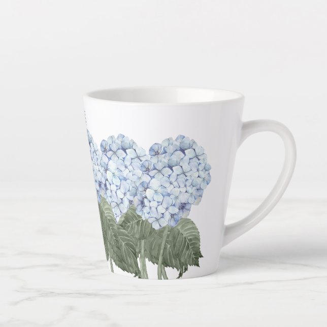 Caneca De Café Latte Hydrangea Blue Flower (Direita)