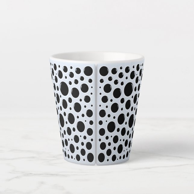 Caneca De Café Latte Hypnotic Black Circles  (Frente)