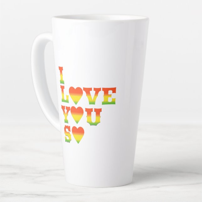 CANECA DE CAFÉ LATTE I FEEL LOVE FOR YOU (Ângulo esquerdo)