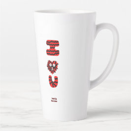 Caneca De Café Latte I Felpudo U Lata Grande