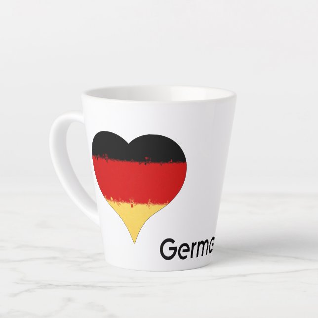 Caneca De Café Latte I Heart Germany Flag (Ângulo esquerdo)