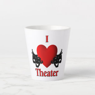 Caneca De Café Latte I Heart Theater