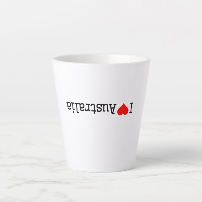 Caneca De Café Latte I Love Australia (Frente)