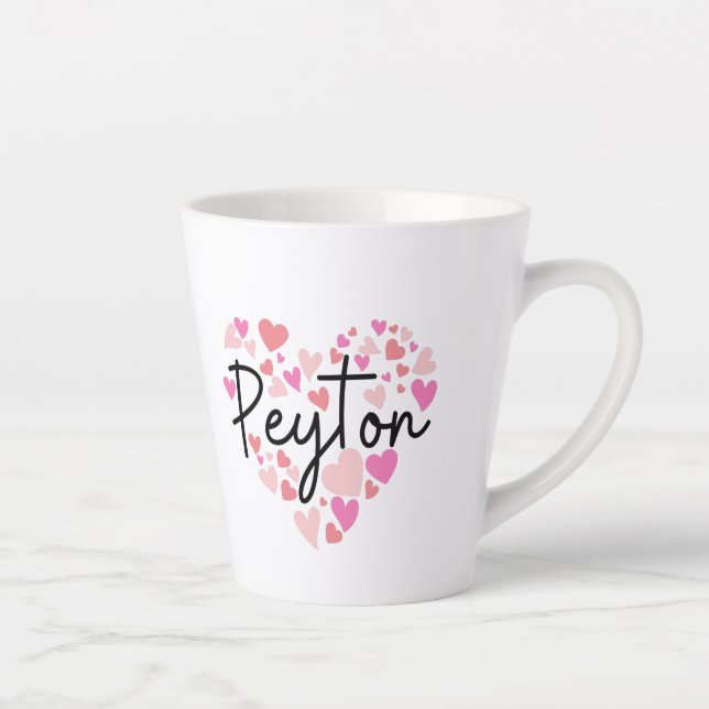 Caneca De Café Latte I love Peyton (Direita)