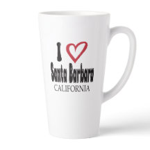 I Love Santa Barbara California Souvenir Latte Mug