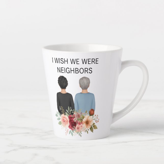Caneca De Café Latte I Wish We Were Neighbors Best Friends States Mug (Direita)