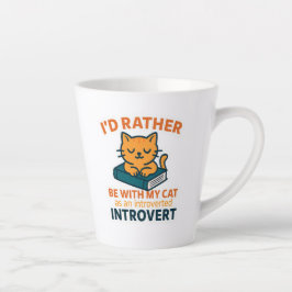 Caneca De Café Latte I'd Rather Be With My Cat