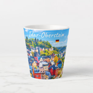 Caneca De Café Latte Idar-Oberstein, Alemanha - Colorida Cidade Pequena