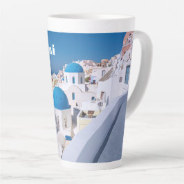 Caneca De Café Latte Ilha Santorini, Grécia